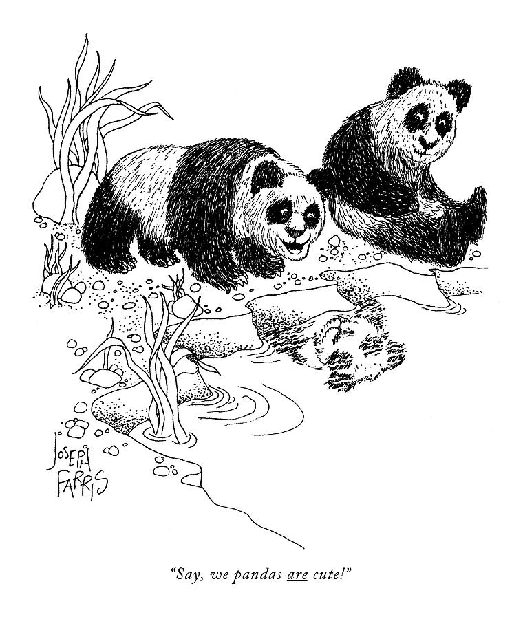 Say, We Pandas Are Cute! Drawing by Joseph Farris