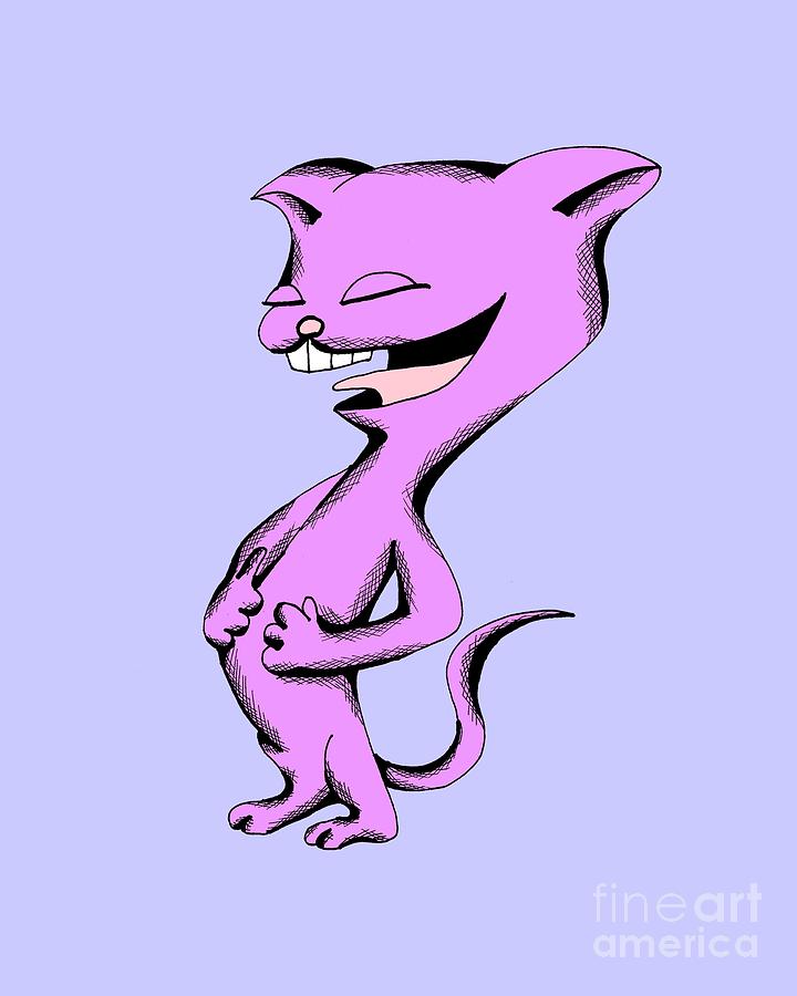 Scallywag Cat Having A Belly Laugh Digital Art
