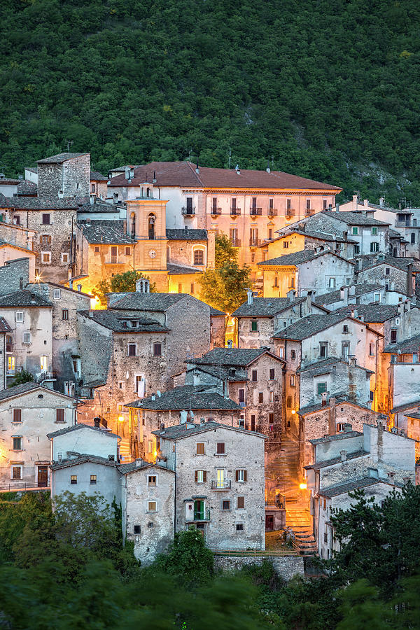 Scanno Cityscape At Dusk,  Laquila Photograph by Romaoslo
