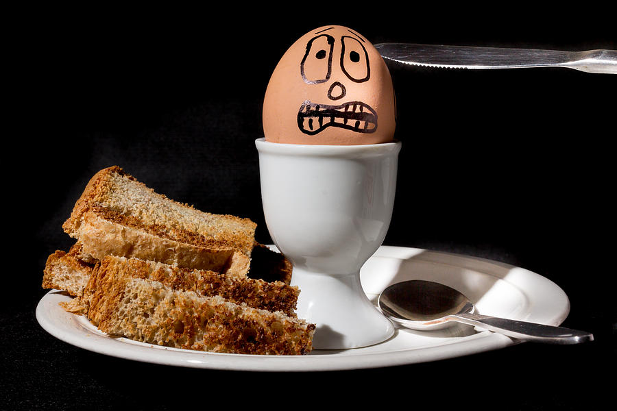 Egg Photograph - Scared Egg by Gary Gillette Egg Photograph - Scared Egg by Gary Gillette