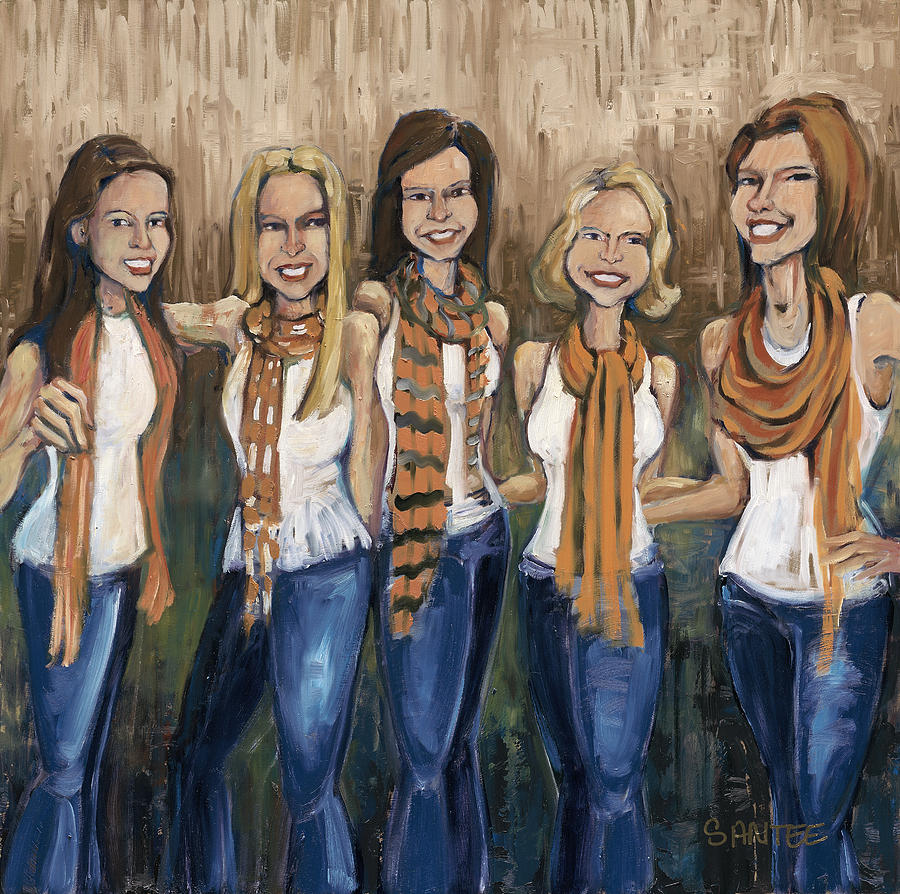 Scarf Painting - Scarf Collection - Orange by Andrea Santee