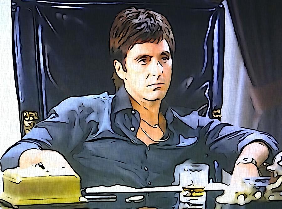 Tony Montana Digital Art - Scarface by Dan Sproul Tony Montana Digital Art - Scarface by Dan Sproul