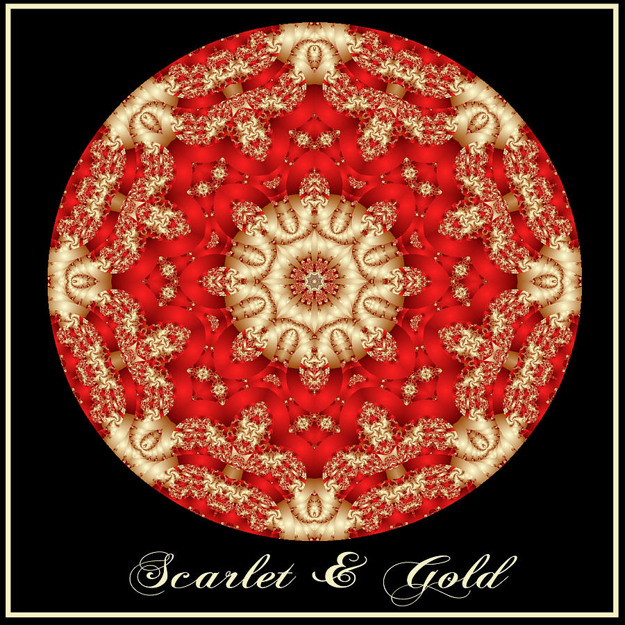 Scarlet and Gold Digital Art by Charmaine Zoe
