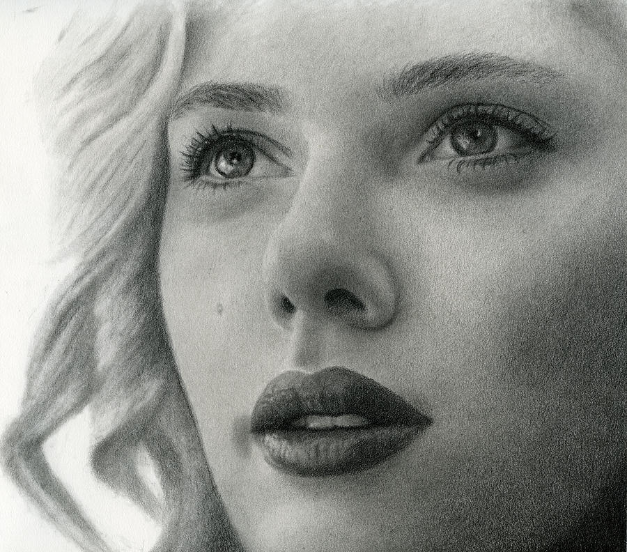 Scarlet Johansson Drawing by Erin Mathis