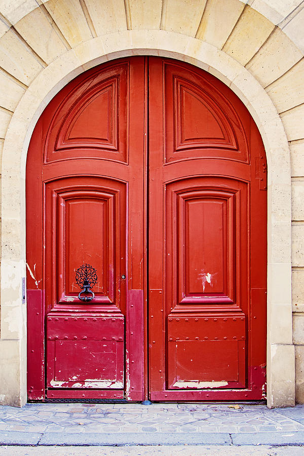 Scarlet Red Doors - Paris Photograph by Melanie Alexandra Price