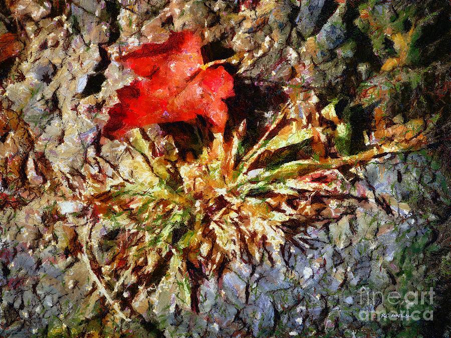 Scarlet on Stone Painting by RC DeWinter