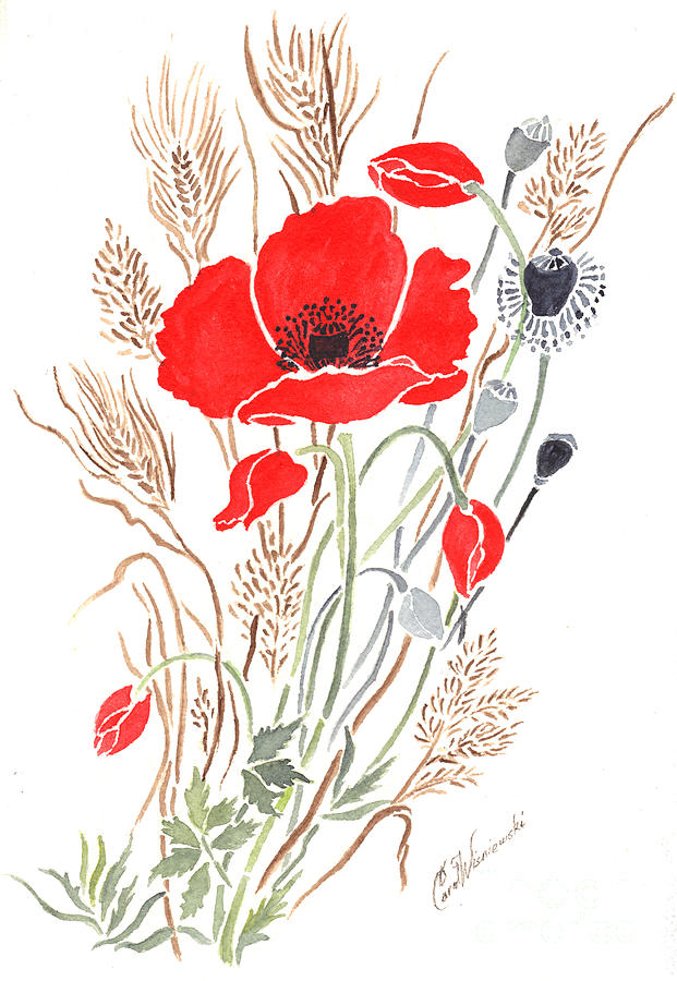Poppy Painting - Scarlet Poppies by Carol Wisniewski
