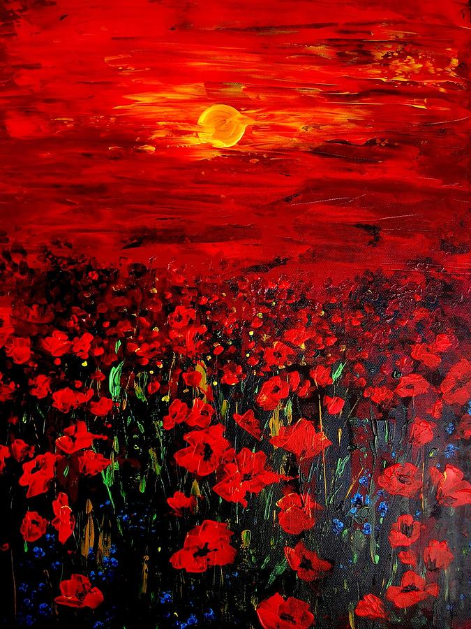 Poppy Painting - Scarlet poppies by Svilen And Lisa