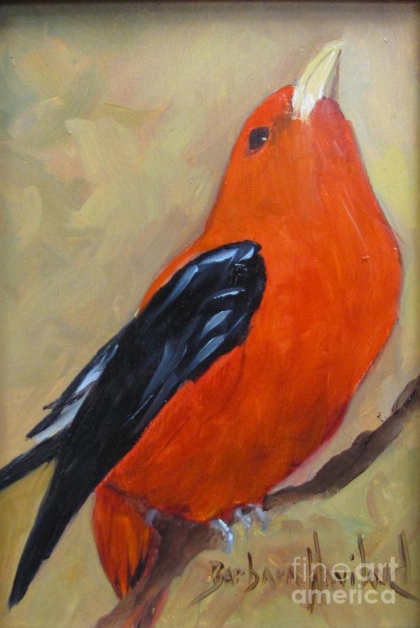 Scarlet Tanager Bird Painting by Barbara Haviland