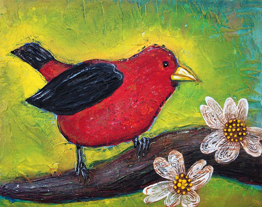 Scarlet Tanager Painting by Laura Barbosa - Fine Art America