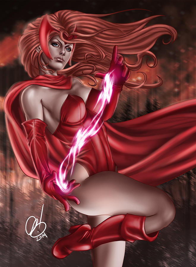 Scarlet Witch Painting by Pete Tapang