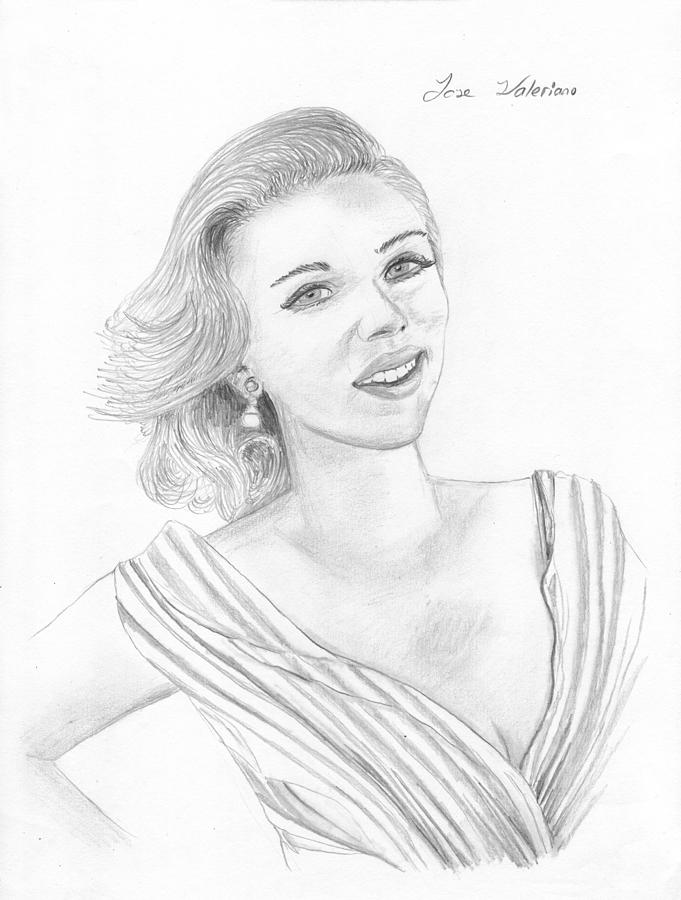 Scarlett Johansson Drawing by Martin Valeriano