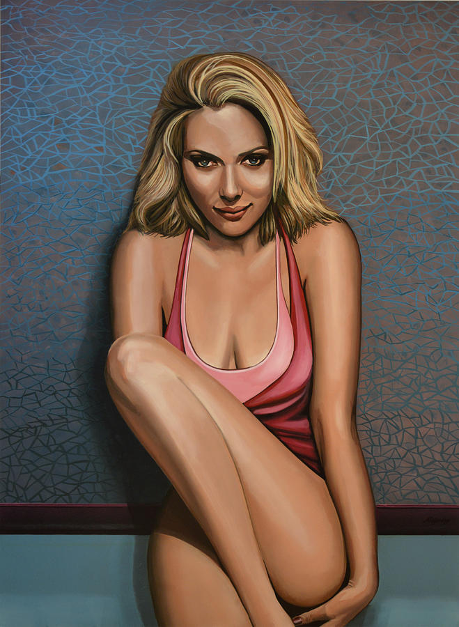 Scarlett Johansson Painting by Paul Meijering