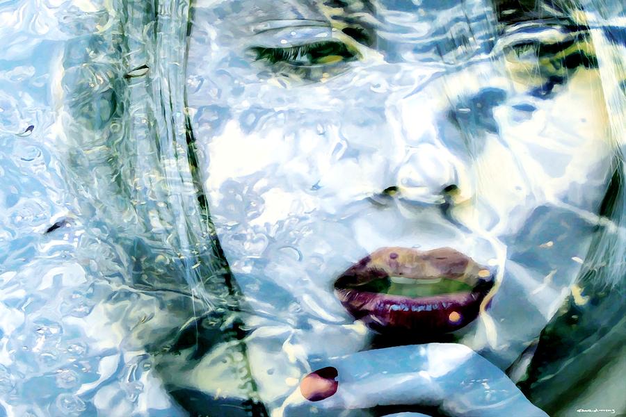Scarlett Johansson Digital Art - Scarlett Johansson Portrait - Water Reflections Series by Gabriel T Toro