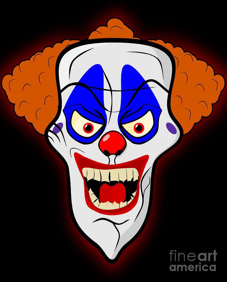 Scary clown Digital Art by Martin Capek - Pixels