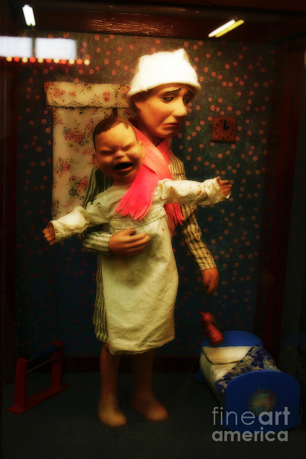 Scary Old Puppet Holding Baby Photograph by Doc Braham