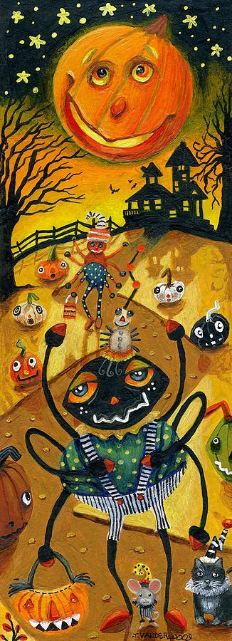 Scary Scary Halloween Night Painting by Jacquelin L Westerman