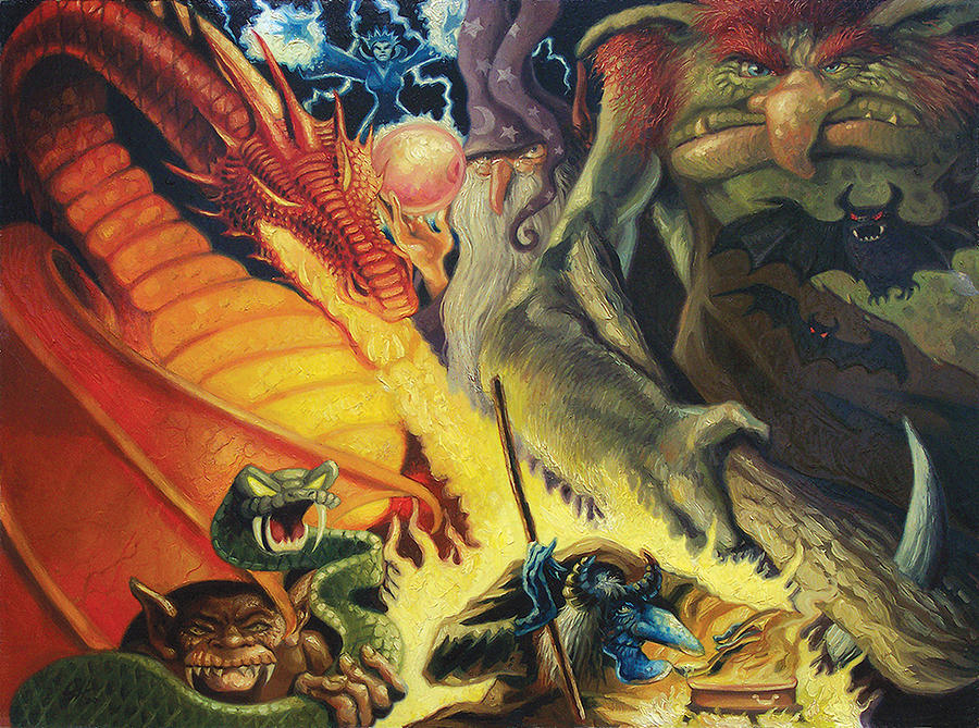 Dragon Painting - Scary Things by Gregg Hinlicky