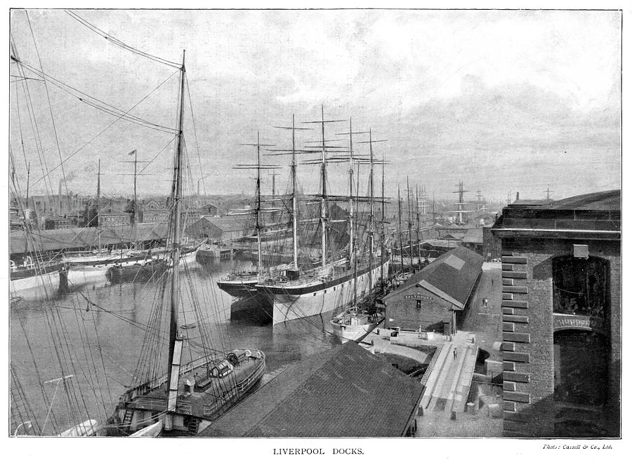 Liverpool Photograph - Scene At Liverpool Docks  Showing by Mary Evans Picture Library