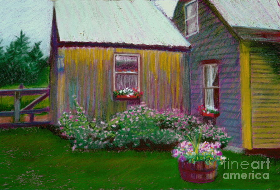Flower Pastel - Scene from a Country Road by Claire Norris