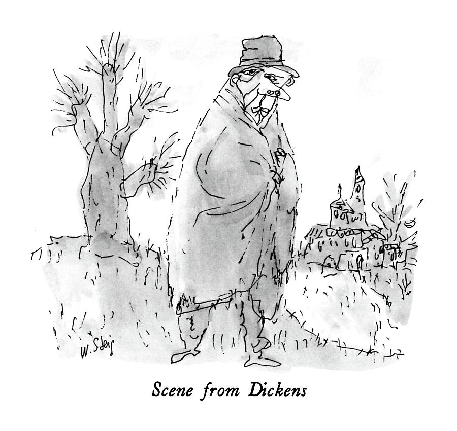 Scene From Dickens Drawing by William Steig