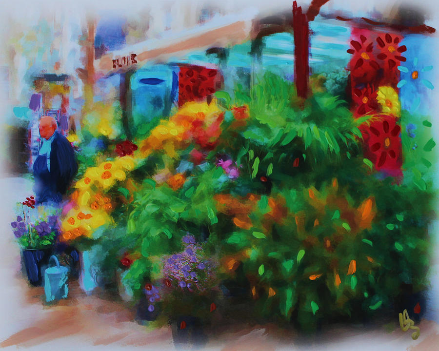 Flower Painting - Scene From La Rambla by Deborah Boyd