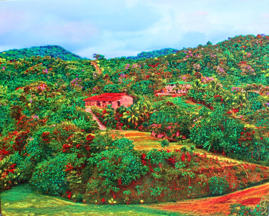 Scene From Mahogony Bay Honduras Painting by Deborah Boyd