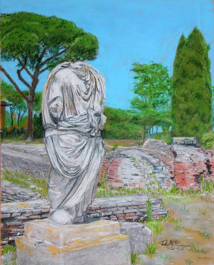 Scene from Ostia Antica Drawing by John Ruggiero