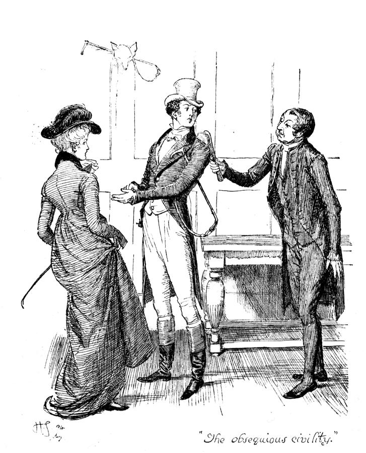 Scene from Pride and Prejudice by Jane Austen Drawing by Hugh Thomson
