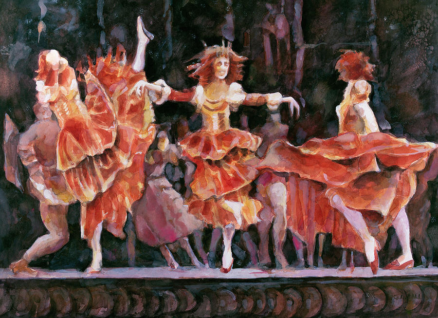 Dancing Photograph - Scene From Romeo And Juliet, Royal Ballet, Covent Garden Wc On Paper by Gareth Lloyd Ball