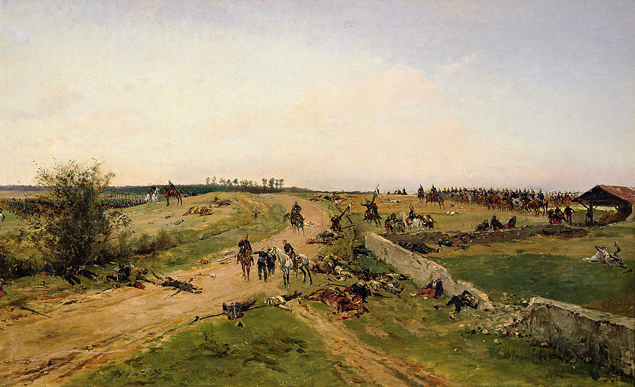 Landscape Photograph - Scene From The Franco-prussian War Oil On Canvas by Alphonse Marie de Neuville
