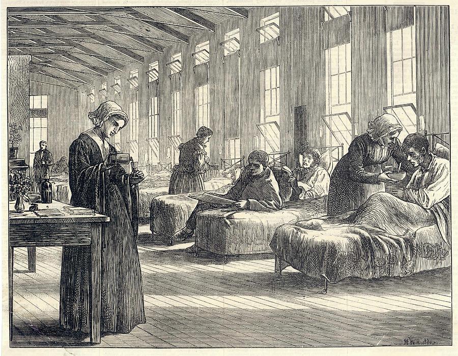 Scene In A Ward Date 1871 Drawing by Illustrated London News Ltd/Mar