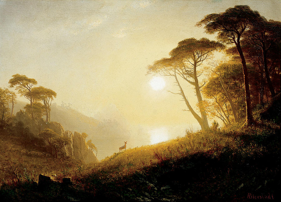 Scene in Yosemite Valley Painting by Albert Bierstadt