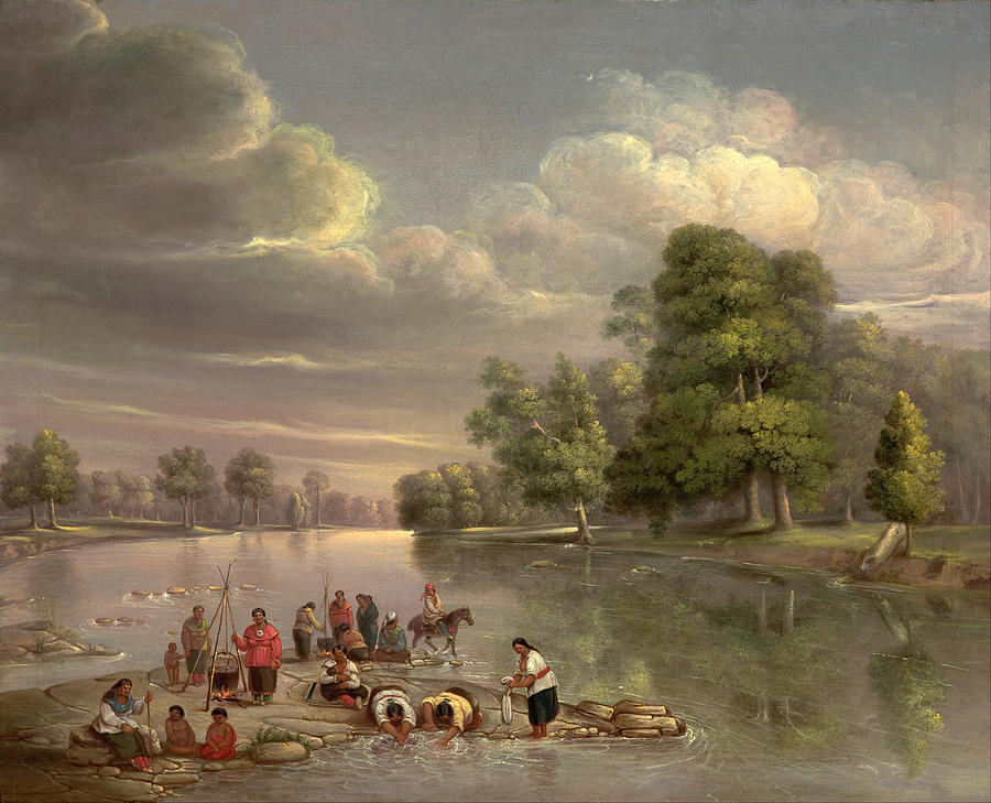 Tree Painting - Scene on the Wabash by George Winter