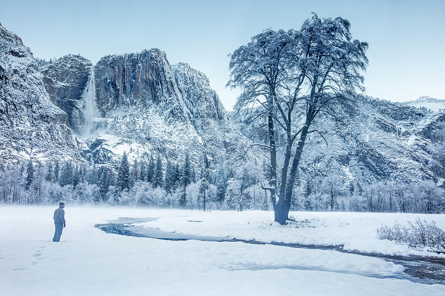 Scenery With Yosemite Falls In Winter Photograph by Fred Pompermayer Scenery With Yosemite Falls In Winter Photograph by Fred Pompermayer