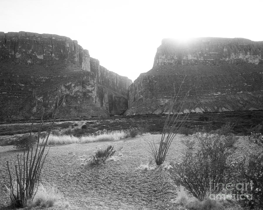 Scenic Big Bend National Park in Black and White Photograph by M K Miller