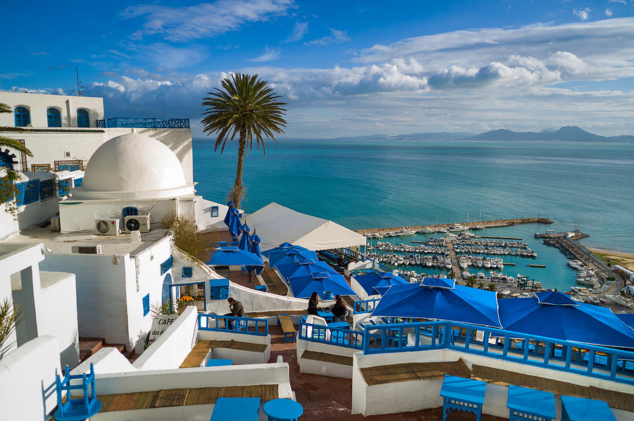 Scenic view at the town of Sidi Bou Said Photograph by Max shen