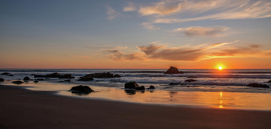 Scenic View Of Beach At Sunset, San Photograph by Panoramic Images