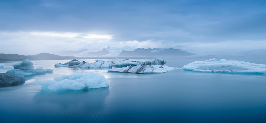 Scenic View Of Glacier Lagoon In Jokulsarlon Lake Against Sky Photograph by Golf Was Here