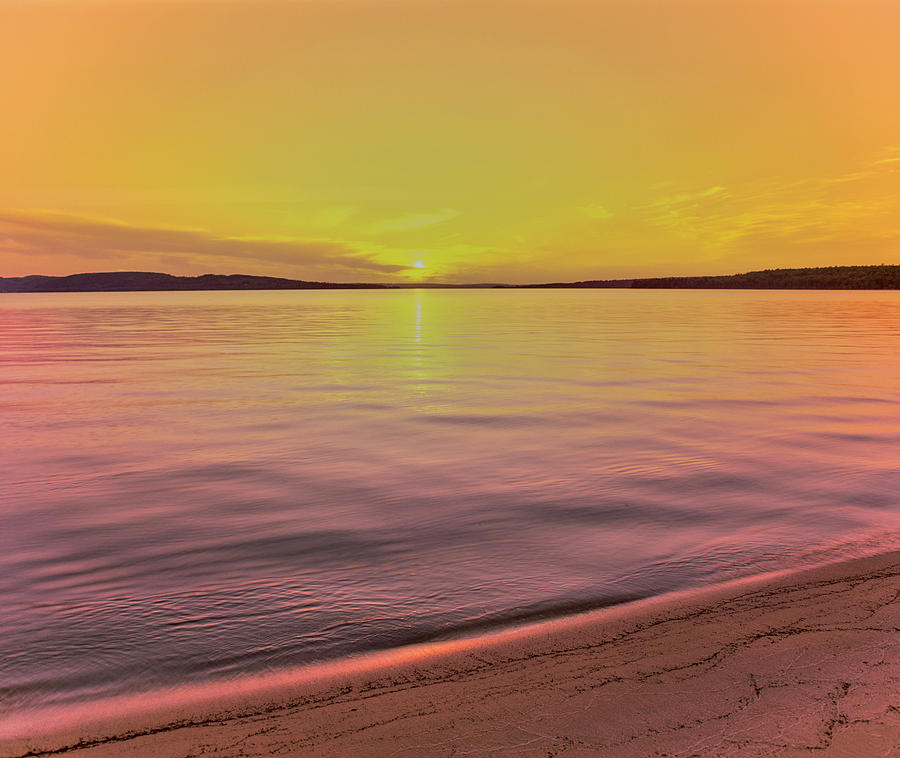 Scenic View Of Lake At Dusk, Sand Photograph by Panoramic Images - Fine ...