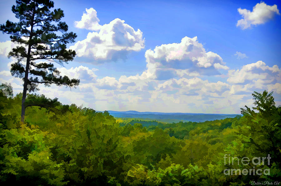 Scenic view of So Mo Ozarks - Digital Paint Photograph by Debbie Portwood
