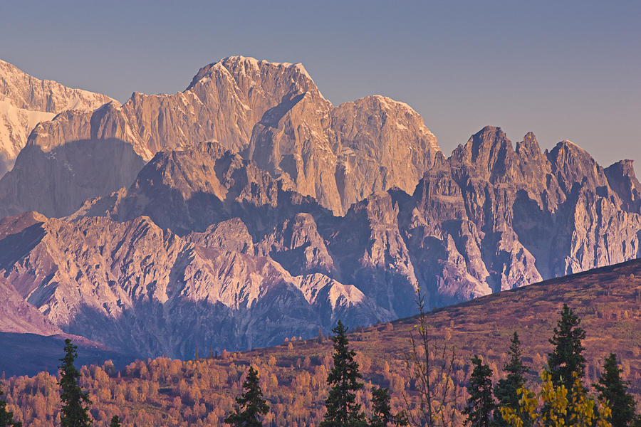 Fall Photograph - Scenic View Of Sunrise On Mooses Tooth by Kevin Smith