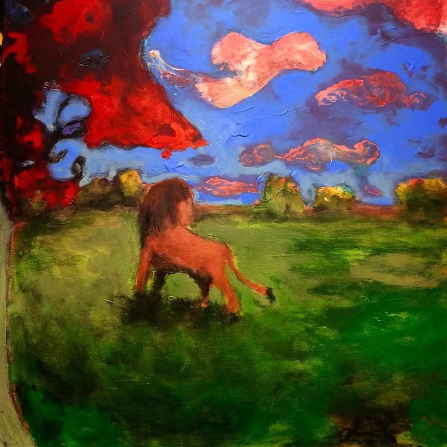 Landscape Painting - Scent of the Herd by Dilip Sheth