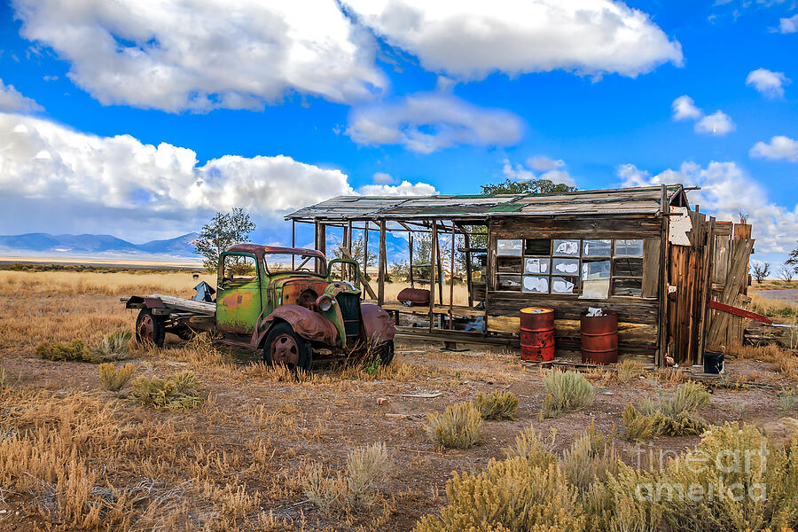Schellbourne Station And Vintage Truck Photograph by Robert Bales
