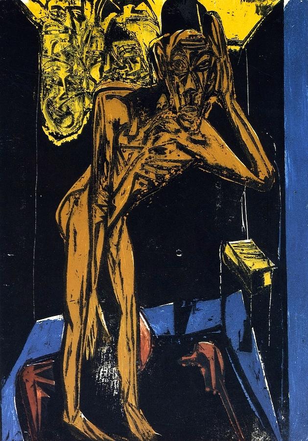 Schlemihls in the loneliness of the room Painting by Ernst Ludwig Kirchner