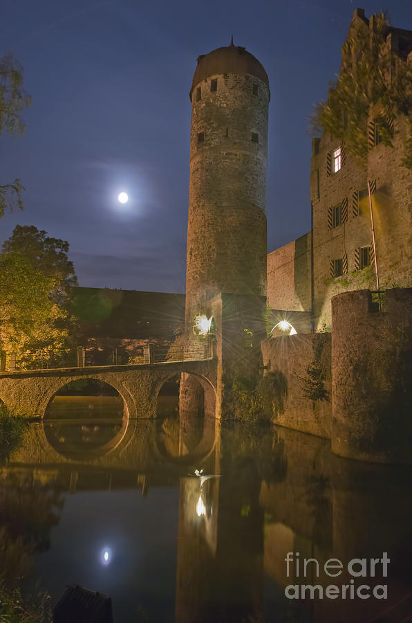 Schloss Sommersdorf by Moonlight Photograph by Alan Toepfer