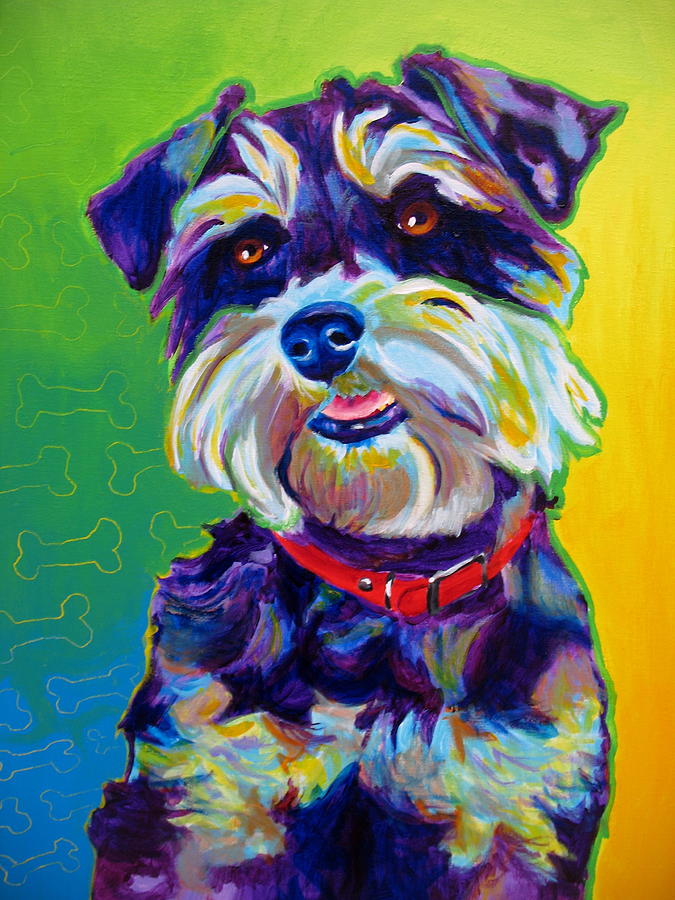 Dog Painting - Schnauzer - Charly by Dawg Painter