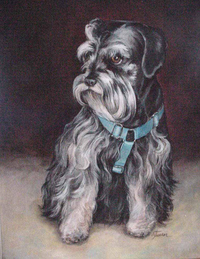 Schnauzer Painting by Donna Tucker