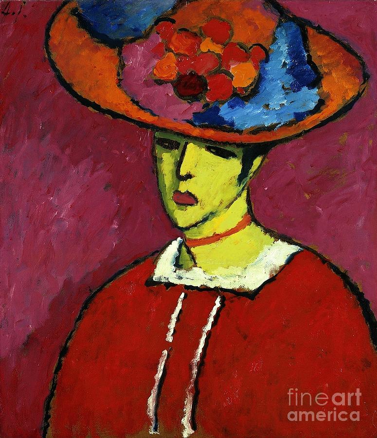 Alexej Von Jawlensky Painting - Schokko with Wide Brimmed Hat by Celestial Images