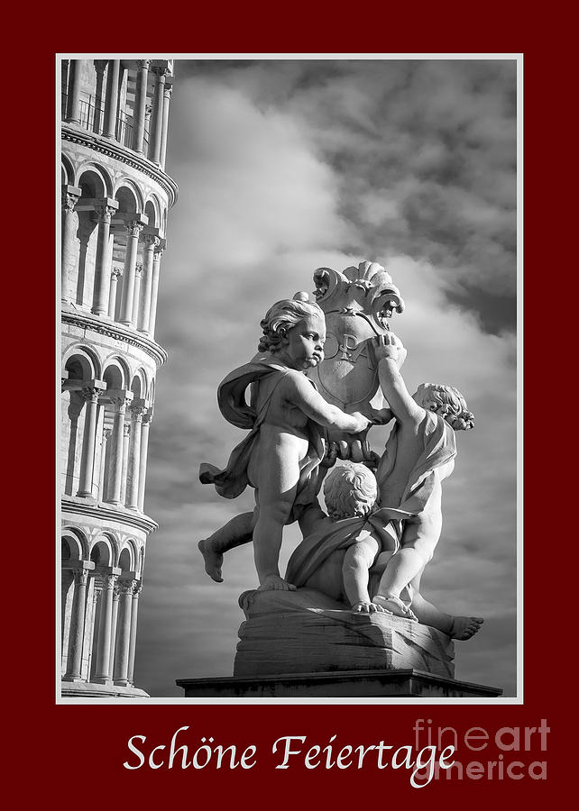 Holiday Photograph - Schone Feiertage with Fountain of Angels  by Prints of Italy